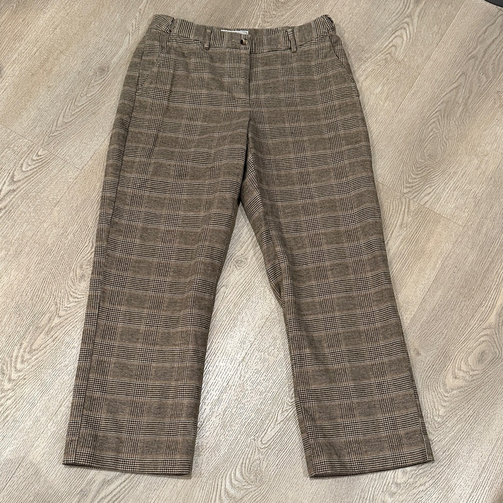 LL BEAN vintage classic fit straight leg flannel trousers size 6P